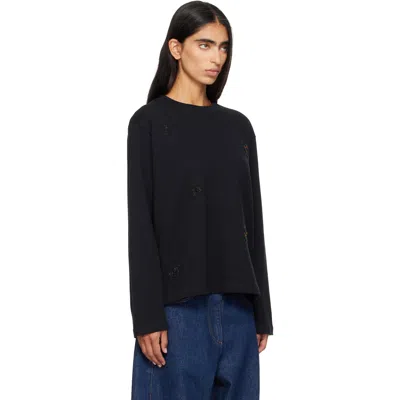 Cordera Black Embellished Long-sleeve T-shirt In Black