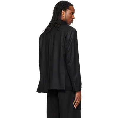 Re;code Gray Jacket-patched Double Blazer In Black