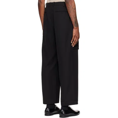 Re;code Black Inside-out Straight Trousers In Black