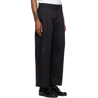 Re;code Black Raw-edged Trousers In Black