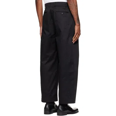 Re;code Black Raw-edged Trousers In Black