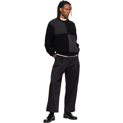 Re;code Black Raw-edged Trousers In Black