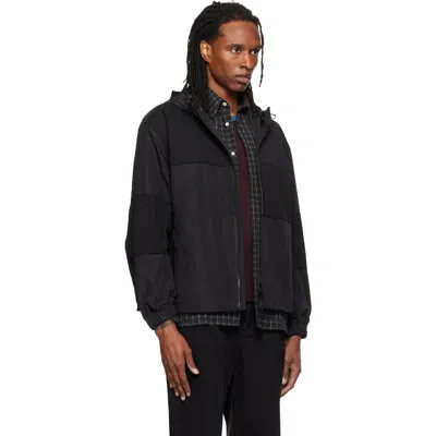Re;code Black Patch-worked Hoodie Jacket In Black