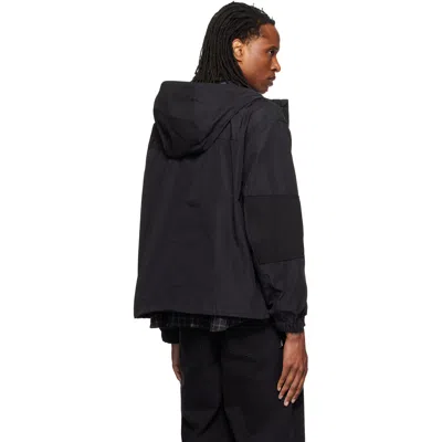 Re;code Black Patch-worked Hoodie Jacket In Black