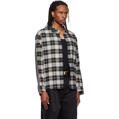 Re;code Gray Mixed Check Shirt In Grey