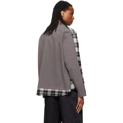 Re;code Gray Mixed Check Shirt In Grey