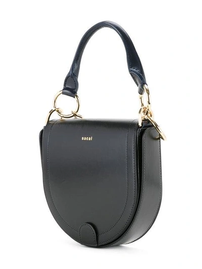 Shop Sacai Half Moon Shoulder Bag - Black