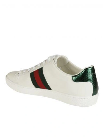 Shop Gucci Ace Embroidered Sneakers In Bianco