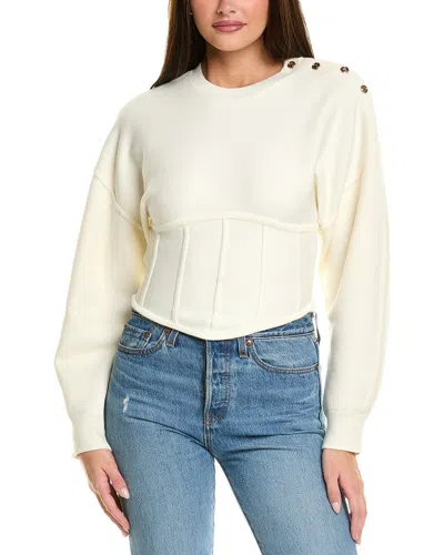 Maje Corset Hem Sweater In Multi