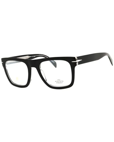 David Beckham Men's Black Rectangular Eyeglass Frames Db7020flat In Black