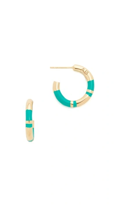 Shop Aurelie Bidermann Positano Hoop Earrings In Green Emerald