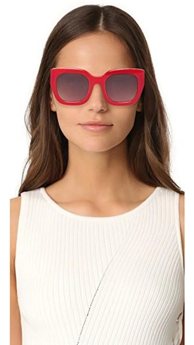 Shop Alice And Olivia Aberdeen Sunglasses In Poppy/grey