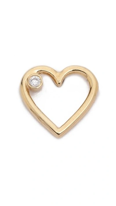 Shop Aurelie Bidermann 18k Gold Diamond Love Earring