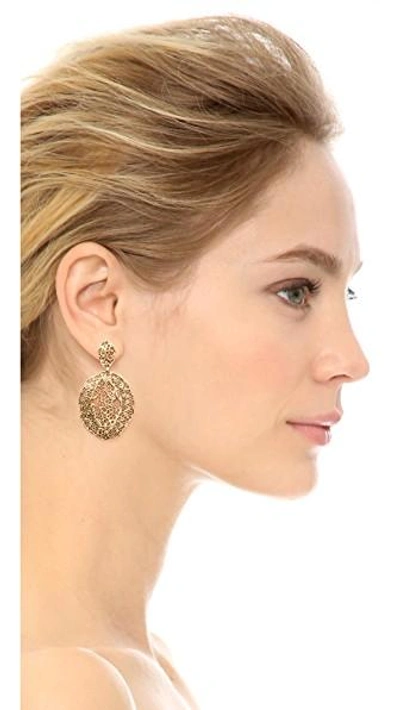 Shop Aurelie Bidermann Lace Earrings In Gold