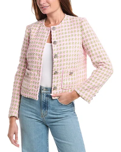 Guizio Wren Tweed Jacket In Pink