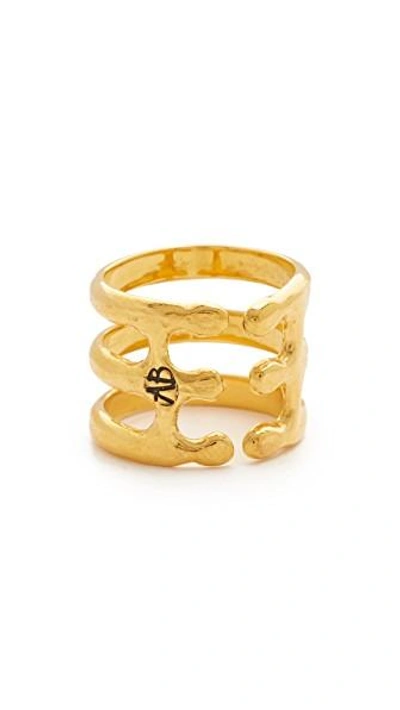 Shop Aurelie Bidermann Esteban Ring In Gold