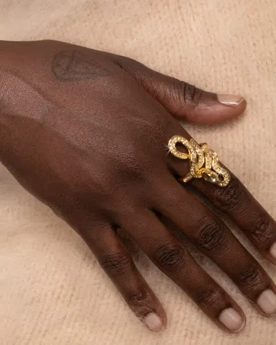 Alexis Bittar Serpent Crystal Coiled Ring In Multi
