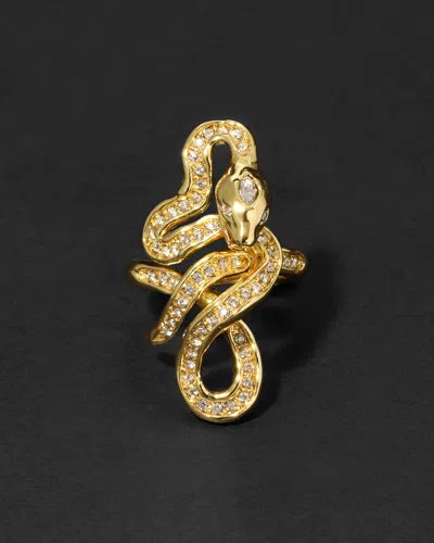 Alexis Bittar Serpent Crystal Coiled Ring In Gold