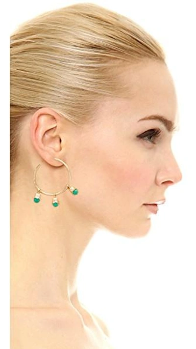 Shop Aurelie Bidermann Lily Of The Valley Hoop Earrings In Turquoise