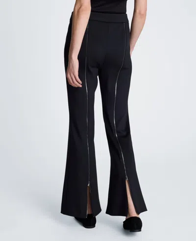 Kenneth Cole High Rise Pull On Flare Zip Back Pant In Multi