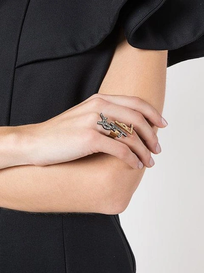 Shop Saint Laurent Monogram Deconstructed Ring