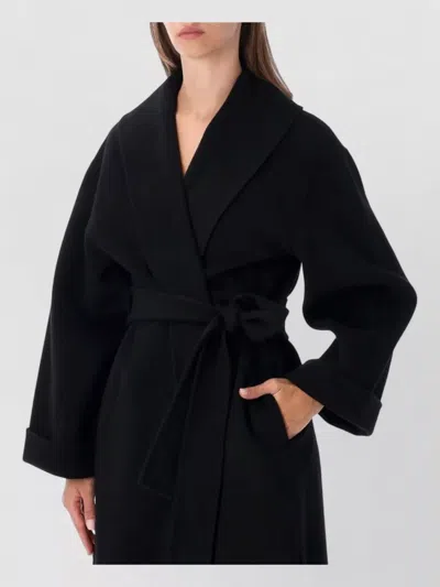 By Malene Birger Wool Single Breasted Coat In Black