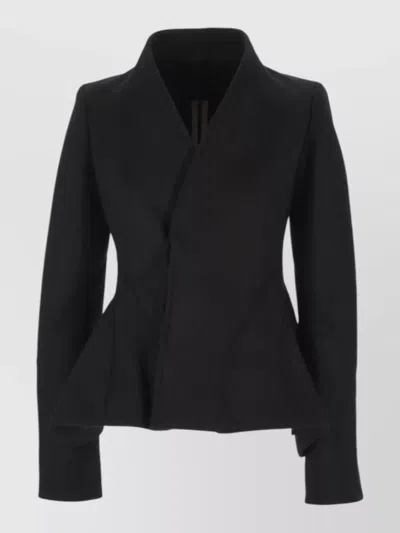 Rick Owens Wool Single Breasted Coat In Black