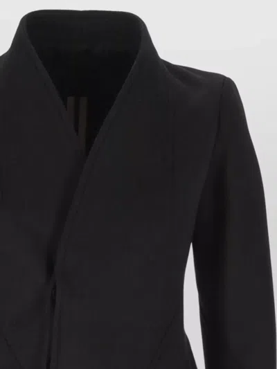 Rick Owens Wool Single Breasted Coat In Black