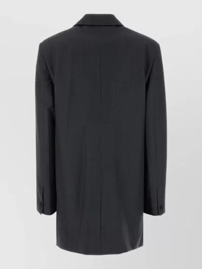 Jil Sander Oversized Wool Blend Blazer In Gray