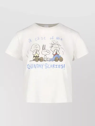 Re/done Graphic Cotton T-shirt In White
