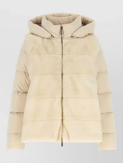 Moorer Cashmere Down Coat In Neutral