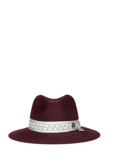 Shop Maison Michel 'henrietta' Floral Ribbon Hare Furfelt Fedora Hat