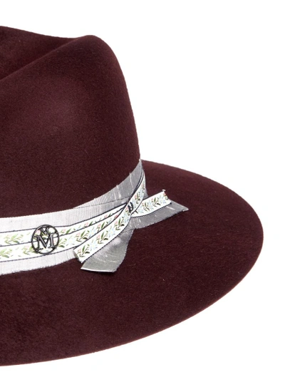 Shop Maison Michel 'henrietta' Floral Ribbon Hare Furfelt Fedora Hat