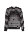 Dior Frayed Stripe Sweater In Noir