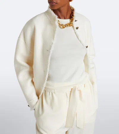 Max Mara Virgin Wool Jersey Top In White