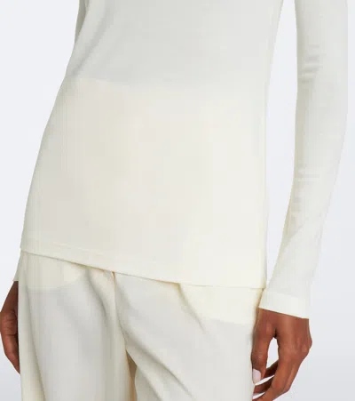 Max Mara Virgin Wool Jersey Top In White