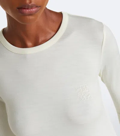 Max Mara Virgin Wool Jersey Top In White