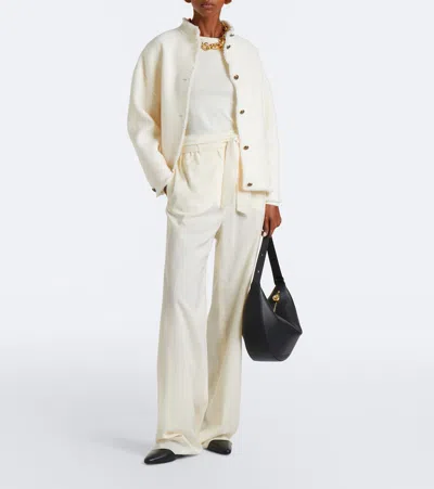 Max Mara Virgin Wool Jersey Top In White