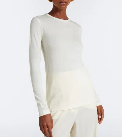 Max Mara Virgin Wool Jersey Top In White