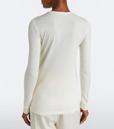 Max Mara Virgin Wool Jersey Top In White