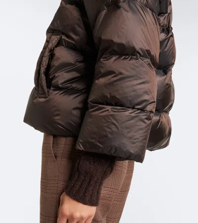 Max Mara Quilted Puffer Jacket In Brown