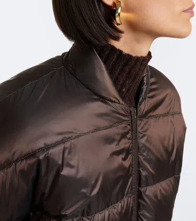 Max Mara Quilted Puffer Jacket In Brown
