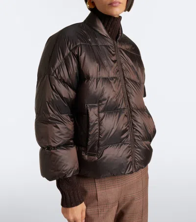 Max Mara Quilted Puffer Jacket In Brown