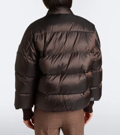 Max Mara Quilted Puffer Jacket In Brown