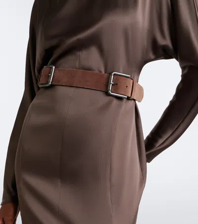 Max Mara Suede Belt In Beige