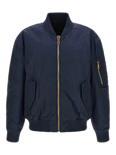 Balmain Bomberjacke Mit Logostickerei In Blue