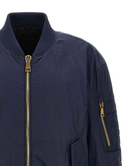 Balmain Bomberjacke Mit Logostickerei In Blue