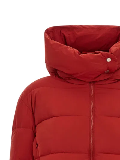 Pinko Matt Finish Down Jacket In Red