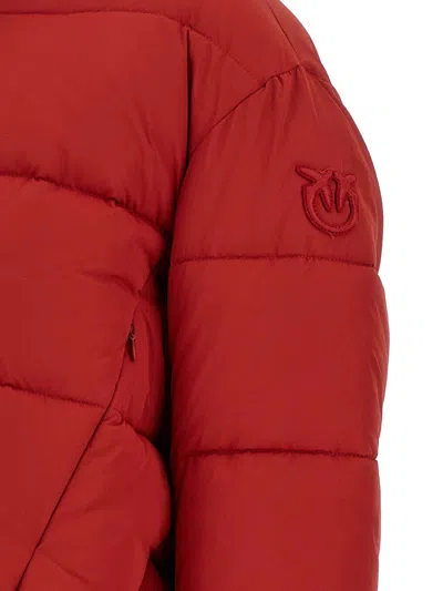 Pinko Matt Finish Down Jacket In Red