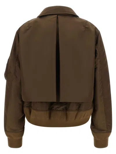 Sacai Double Layer Blouson In Brown